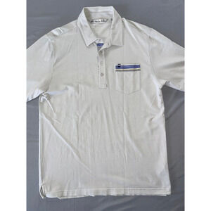 Travis Mathew Pima Poly-Cotton Polo Golf Shirt. Light Gray, Men's Size L. EUC!!